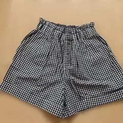 ユニクロ★黒白ギンガムチェックショートパンツ★S