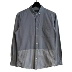 old BLUE BLUE 切り替えチェック×ストライプシャツ 名作