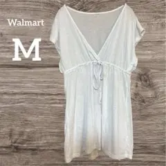 Walmart ウォルマート　ホワイトVネックチュニック 半袖　Mサイズ