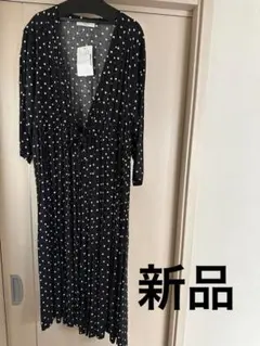 サマンサモスモスブルー　ドット ３wayワンピース レーヨン 100%