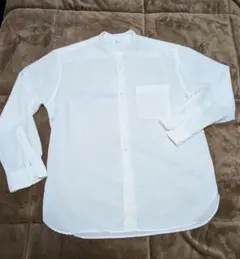 UNIQLO メンズコットンリネンシャツ スタンドカラー　Mサイズ