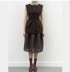 ⭐︎美品☆AMOMENT ワンピース セール】 〈手洗い可能〉アシンメトリー ギャザー ワンピース