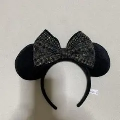 ミニー　耳　カチューシャ　黒　スパンコール
