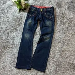 Y2K 00's レッドペッパー ライトストーン フレア ブーツカット ギャル系