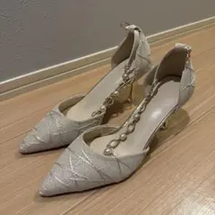 SHEIN パール ストラップ パンプス 結婚式 お呼ばれ 23cm 美品