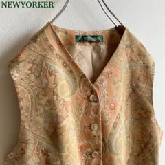 NEWYORKER ニューヨーカー ペイズリー柄 ベスト ジレ ベージュのサムネイル