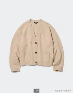UNIQLO スフレヤーンVネックショートカーディガン（長袖）