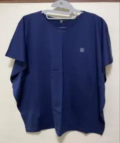ユニクロ UNIQLO 半袖カットソー ネイビー サイズL 袖が可愛い