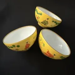 エル様】デッドストック 中国八歩 唐子／童子「四季如春」 茶碗 3客