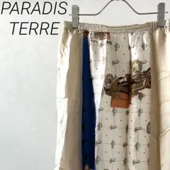 PARADIS TERRE ロングフレアスカート スカーフ柄 キュプラ100%のサムネイル