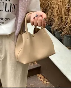 MAISON BREEZE　フェイクレザー 2way ショルダバッグ　ベージュ