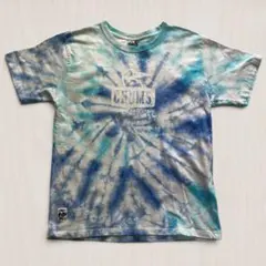 【CHUMS】タイダイ柄 ブービーフェイスロゴTシャツ ブルー フェス キャンプ