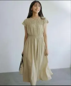 anySiS 【撥水】シャーリングシャツ ワンピース　M