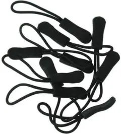 러버 지퍼 풀러, 10개 세트, 교체용 지퍼 손잡이, 블랙