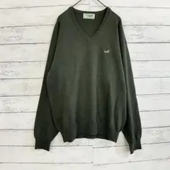 Crocodile Vネック セーターM グリーン 毛混 秋冬 メンズ✨のサムネイル