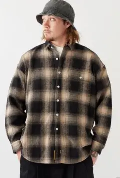 極美品FAT×BIG MACオーバーサイズネルシャツTITCH(M)大きめの作り