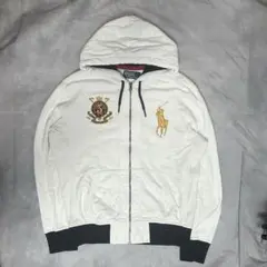 希少y2k archiveラルフローレンビックポニージップパーカー短丈USA旗