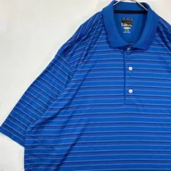 2074 GREG NORMAN ポロシャツ XL ブルー マルチストライプのサムネイル
