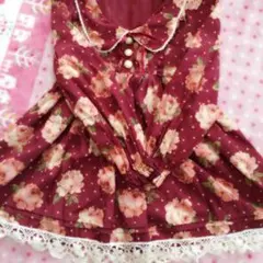 リズリサ ワンピース 花柄ボルドー