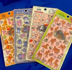 ディズニー　プチドロ　新作　101 バンビ　プー　スティッチ　4枚セット