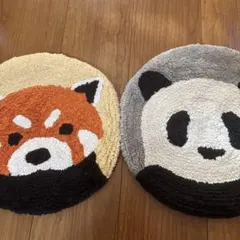 アニマルシートクッション　パンダ　レッサーパンダ２枚セット無印良品