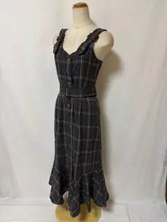 O416新品dazzlinダズリン ペプラムロングジャンバースカートS