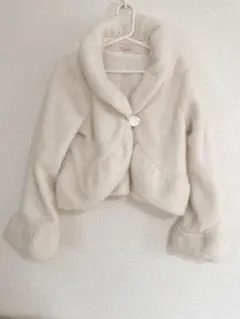 【sale】　マザウェイズ　150 ホワイト もこもこ　ジャケット　ボレロ