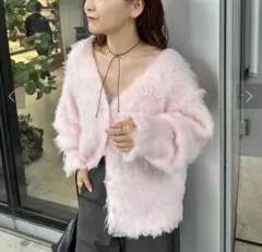 mystic 主役級カーディガン　ウール混シャギーカーディガン