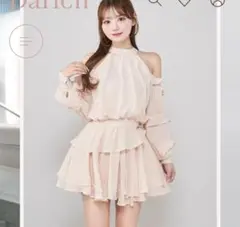 Darich ボリュームシフォンミニワンピース ピンクベージュ