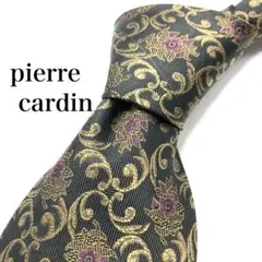 【極美品】 pierre cardin ネクタイ 花柄 グレー お洒落