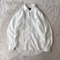 ラルフローレン リネンシャツ 長袖 Classic fit XS 白