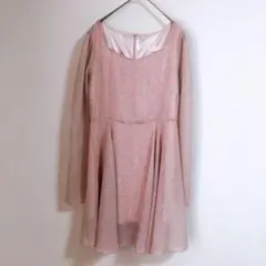 【eeyou】（S）総レース花柄ミニフレアワンピース/シフォンスカート/ガーリー