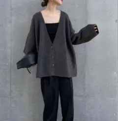 SELECTMOCAbysonスリーブリンキングVネックカーディガン