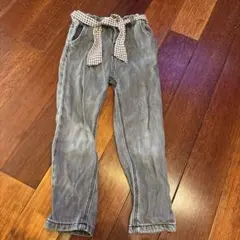 ZARA Baby 3-4歳 チェック柄リボン付きデニム