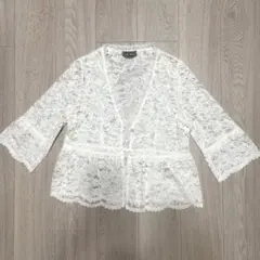 ラピーヌ レース カーディガン アイボリー 白のサムネイル