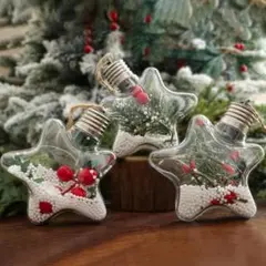 クリスマスツリー 飾り オーナメント 透明 LED 3個 クリスマス▲のサムネイル