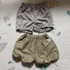 ベビーブルマ　ピンク　ブラウン　ハーフパンツ　バースデイ　西松屋　かぼちゃパンツ