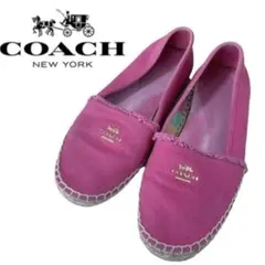 a984 COACHコーチ レディース ラウンドトゥ ピンク メジャー採寸23㎝