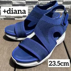【美品】+diana ニットサンダル　23.5㎝ ウェッジソール　ブルーのサムネイル