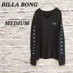 ビラボン【MEDIUM】 長袖Tシャツ ロンT カタカナロゴプリント ブラック