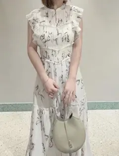 SNIDEL Sustainableプリントプリーツワンピース　M