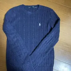 Ralph Lauren ネイビー ケーブルニット XS
