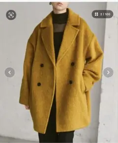 ウールブレンドシャギーコクーンPコート