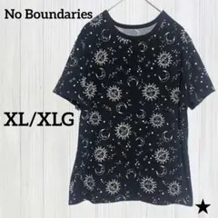★No Boundaries【XL/XLG】半袖 Tシャツ ブラック 太陽 月