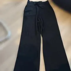 ユニクロ　ウォッシャブルリブニットパンツ　M ブラック