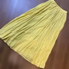 ア*カ様 LATO CALLE マスタード　プリーツ ロングスカート ウエストゴ