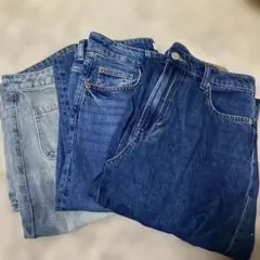 H&M デニムパンツ ワイドレッグ 3本セット売り