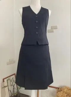 事務服9号ストライプ ベストスカートセットアップ