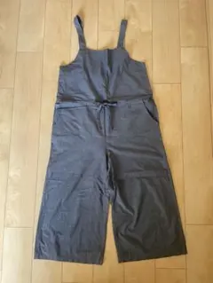 グレー サロペット コットン混紡 ワイドレッグ