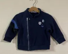 ファミリア　ジップアップ　80 ファミリアチェック　紺色　80サイズ